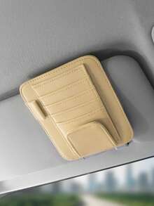 Practical New Car Sun Visor Storage Clip, Thin Multi-Card Slot Sturdy Backclip, PU Leather, Car Interior Organization, Essential Car Storage Organizer For Car Owners