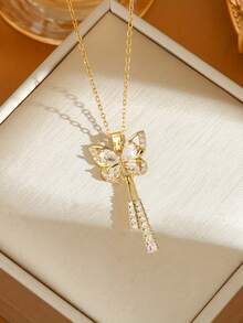 1 chiếc mặt dây chuyền hình sứa nổi phong cách Âu Mỹ thời trang, phụ kiện trang sức tối giản, thanh lịch và sang trọng. - Vàng - Xem 7