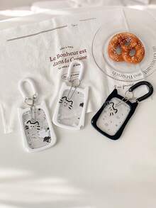 Thick Anti-Fall Cat Silicone Acrylic Photo Card Holder Keychain Student ID Card Campus Card Protective Case Back To School Supplies - Color - View 7