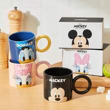 Disney 正版授权陶瓷马克杯，大容量可爱创意杯，办公室咖啡杯，情侣茶杯 - 彩色 - 查看 3