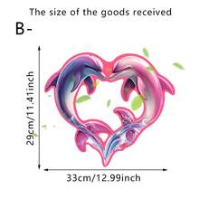 1/2pcs Cartoon Dolphin Luminous Stickers, With Realistic Dolphin Design, Self-Adhesive PVC, Suitable For Bedroom, Room, Easy To Stick And Remove, Bathroom Decor, Fun Design, Glow-In-The-Dark Stickers