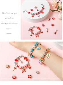 68件套独角兽美人鱼主题首饰制作套装，是送给3-12岁女孩的理想礼物。套装包含DIY串珠手链和项链，非常适合生日、节日和DIY礼盒。内含66件小配件，可自由佩戴，是情人节的理想礼物。