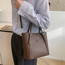 [Oferta exclusiva]Bolso tote de mujer de moda gran capacidad bolso de hombro cruzado versátil para el trabajo y las compras - marrón - Ver 4
