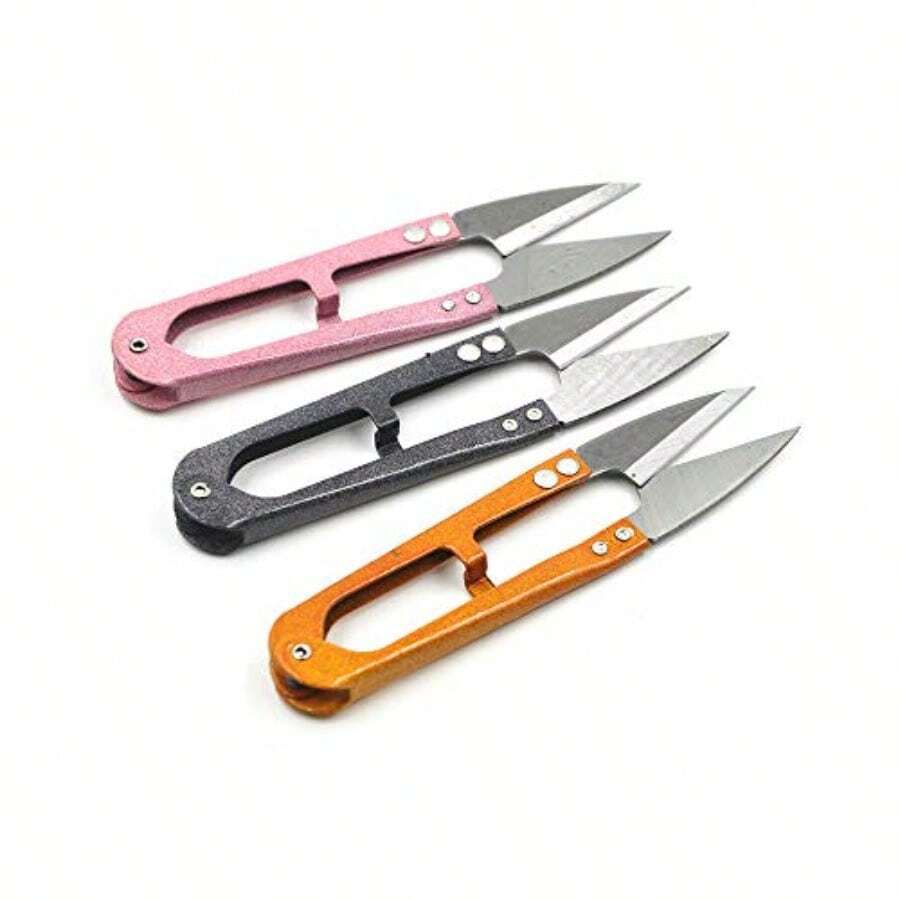 3 Pack 4.1Inch Bonsai Pruning Scissors Bud And Leaves Trimmer Yarn Thread Cutter Snips Trimming Plies Garden Plants Gardening Clippers Flower Stainl Steel Pruners Trimmers, Valentine's Day, Home Decor, Room Deocr - Đen Cam Hồng - Xem 1