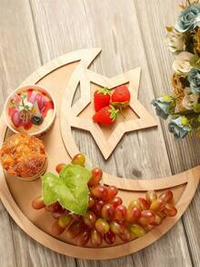 这款大型创意木质托盘（23.5厘米/30厘米）饰有星月图案，采用实木制成。可用作水果盘、零食盒或甜点盘。是生日派对、节日聚会、斋月礼物和斋月派对用品的理想之选。斋月快乐，开斋节快乐！ - 彩色 - 查看 5