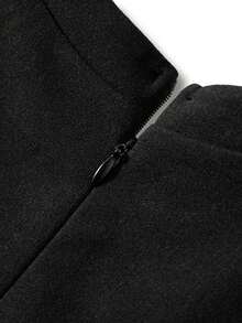 Women's Elegant Commuting & Dating A-Line Flare Dress, Solid Color, Elegant Knit Fabric, Spring/Summer - Black - View 10