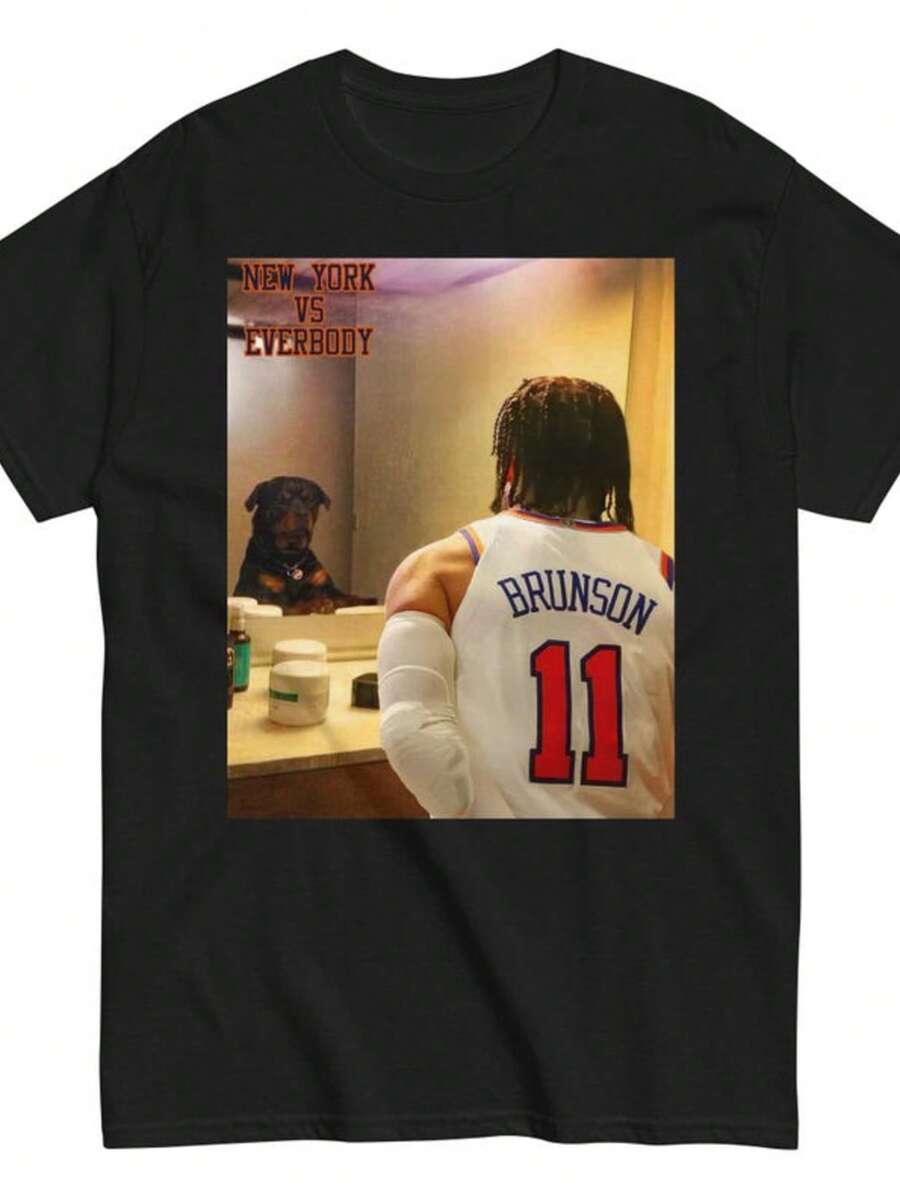 Vintage Brunson New York VsEverybody Retro Basketball Tee, NBAStar Shirt, Knicks Fan Gift, Sports Merch, Themed Graphic Tee - 黑色 - 查看 1