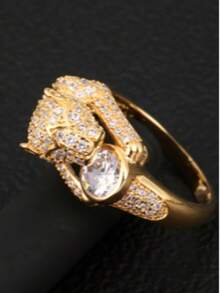 1pc Leopard Shaped Zirconia Inlaid Ring, Fashion Ring For Women - Ring - View 6