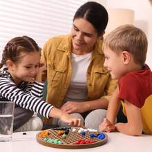 12英寸木制中国跳棋套装派对游戏 - 卡其色 - 查看 5