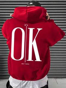 2025 Men's Sport Hooded Sweatshirt - All-Season Casual Streetwear With Geometric Print,  Machine Washable Winter Coat - Black - View 6