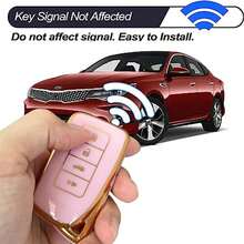 Stylish Key Fob Cover With Keychain - Fits Lexus RX ES GS LS NX RC GX LX RC LC - Gold-Pink - Gold Pink - View 6