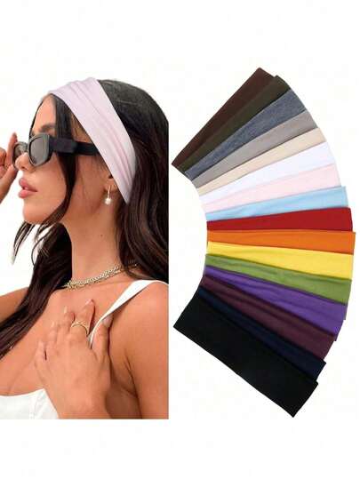 1pc Women's Non-Slip Headband - Fashion Sports Style Headband, Soft Cotton Elastic Women Sports Yoga Running Headband