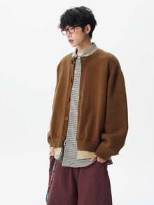 Men Cardigans - Brown - View 4