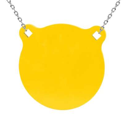 亮黄色熊形射击靶 - 4英寸AR500钢制练习靶，适用于户外弹弓和射箭训练，易于辨认