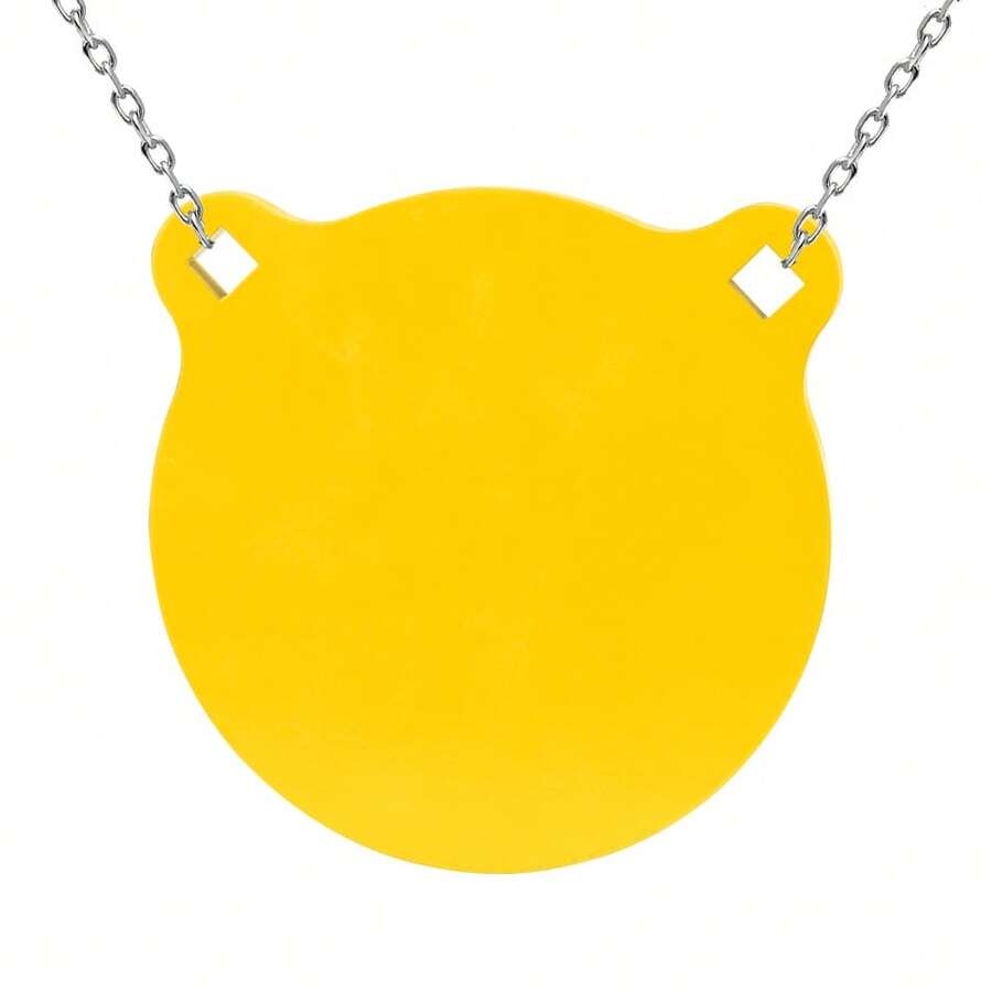 亮黄色熊形射击靶 - 4英寸AR500钢制练习靶，适用于户外弹弓和射箭训练，易于辨认