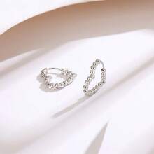 1对简约球心耳钉，甜美小众风格百搭耳环，女士款 - 金色 - 查看 2