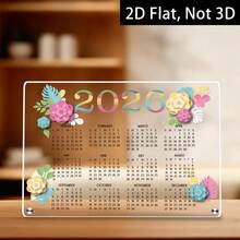 1pc 2026 Flat Acrylic Desktop Calendar - Countdown Calendar With Month Labels (Dec 1 To 24), Christmas & New Year Office Desk Decor Planner, Suitable As Gift For Colleagues And Family, Flat Design, Christmas Decor - Multicolor - View 1