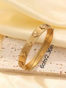 Znice 新款时尚不锈钢立方花装饰手链，适合女性日常佩戴，情人节、母亲节礼物