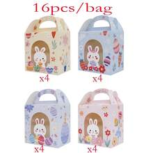 28 piezas/paquete Dulces de Pascua, Galletas, Cajas de Regalo de Chocolate con Ventana, Cajas de Mano para Fiestas de Vacaciones, Horneado DIY, Embalaje de Pasteles - Multicolor - Ver 9