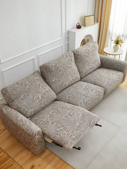 1 Set Of 4/6/8 Pcs Geometric Pattern Recliner/Sofa Covers, Recliner/Sofa Slipcovers, Printed Recliner Covers, Stretch Sofa Covers For Living Room, Office, Home Decor