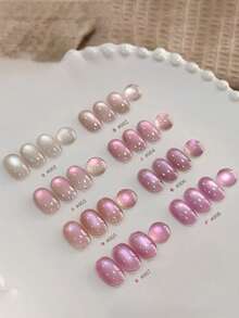 Miss Leia 1-8 15ml Spring/Summer Nail Cherry Blossom Diary Cat Eye Gel Nail Polish, High-Density, Whitening, Versatile Nude Pink Magnetic Nail Polish, Color Gel Clear Coat, Beginner Nail Art, UV LED Curing, Soakable Semi-Permanent, Suitable For Beauty Salons, Nail Salon Sets, DIY, Home, Holiday Gifts For Women, Nail Art - 裸粉色 - 查看 3