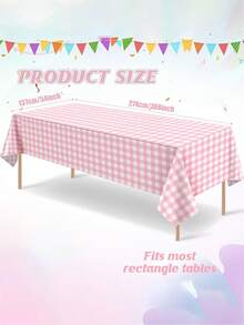 1 pièce Nappe en plastique jetable, nappe à carreaux imperméable noire/rouge/rose/bleue, convient pour les pique-niques en plein air, la cuisine et les fêtes de vacances - 137x274cm - Voir 7