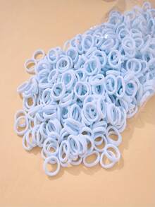 200/100/50/10pcs Pack Seamless Elastic Hair Ties, High Strength Nylon Ponytail Holders, Soft & Non-Damaging For All Hair Types, Strong Stretch Hair Accessories Suitable For Women, Girls, Sports, Yoga And Daily Use - Snowflake White - View 5