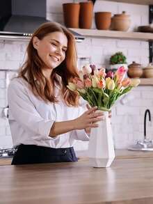 15 bông hoa tulip nhân tạo nhiều màu sắc, thích hợp trang trí nhà bếp, trang trí theo mùa, điểm nhấn vòng hoa, lý tưởng cho tiệc tùng, bó hoa cưới, cắm hoa văn phòng, phòng ngủ, phòng khách. - Màu sắc hỗn hợp - Xem 4