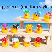 Bộ 5/15/30/45/60 tượng vịt mini 3D bằng nhựa màu đặc, thích hợp trang trí cảnh quan nước, phụ kiện sân vườn, đồ thủ công mỹ nghệ bằng nhựa, đồ trang trí vịt nhỏ tự làm, đồ trang trí vịt 3D. - Nhiều màu - Xem 9