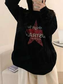 Short-Sleeved T-Shirt For Women, Summer, Round Neck, Loose Top - Black - View 1