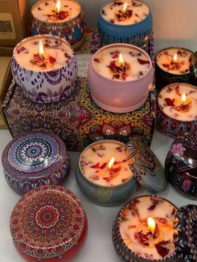 1pc Random Scented Candle, 15 Assorted Fragrance Candles, Suitable For Gifting To Family, Friends, Women, Mothers, Girlfriends And Wives, 15 Different Scents, 15pcs Colorful Soy Wax Candle Jars, Smokeless Scented Candles, New Year, Birthday, Christmas Gift, Home Decor, Room Decor