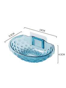 1pc Transparent Soap Dish, Hole-Free Bathroom Wall-Mounted Soap Holder, Soap Dish Drainer Rack, Creative Hole-Free Bathroom Storage Rack, Home Suction Cup Wall-Mounted Soap Dish, Bathroom Transparent Soap Dish, Hole-Free Home Wall-Mounted Sink Soap Dish - Multicolor - View 7