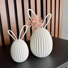 1pc/2pcs Striped Egg-Shaped Silicone Mold, Suitable For Epoxy Resin Crafts, Easter Candle Making, Home Decor, Scented Candles, Resin, Clay, Concrete And Plaster Casting