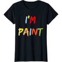 I Heart Love To Finger Paint Im Paint Cute Couple Ladies' Crewneck T-Shirt - 黑色 - 查看 1
