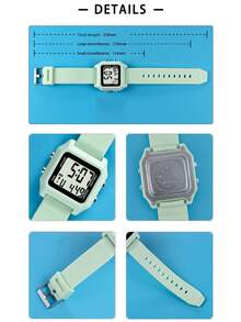New Fashionable Multifunctional Square Electronic Watch, Sports Watch, Life Alarm Clock, Digital Display Watch, Wristband - one-size - View 5
