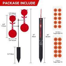 Foldable Double-Sided Bear Target For Indoor/Outdoor Shooting Practice - Easy Ground Insert Red Bear Goal With 10 Pre-Cut Target Papers, Compact & Portable - Red - View 3