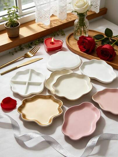 1pc Multi-Shape Tray Silicone Mold Set - Reusable Easy Demold For Resin/Cement/Gypsum Coaster Tea Tray Valentine's Day Decor Wedding Season Jewelry Storage