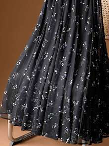 Boho 2026 Noutăți Primăvara și Toamna Oversize Reversibil, Tul de înaltă calitate, Floral Casual la modă, Stil ușor - Noutate: Fustă lungă evazată, linie A, cu talie înaltă, plisată, cu imprimeu floral, linie A, ținute de brunch pentru femei, negru - Negru - Vizualizare 9