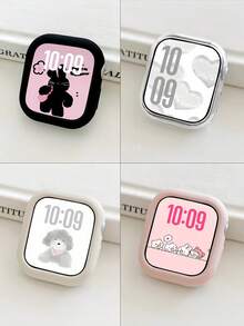 4 Packs Soft Bumper Case Hollow Frame Protective Frame Compatible With Apple Watch Case Ultra 11 10 SE 9/8/7/6/5/4/3/2/1 Compatible With Apple Watch Case Smart Watch 40 MM 41 MM 42 MM 44 MM 45 MM 46 MM 38MM 49 MM Soft Flexible TPU Ultra-Thin Cover Shockproof Bumper Case Leisure Anti-Shock Anti-Scratch Anti-Collision Lightweight Protective Sensitive Touch ((No Glass) Compatible With IWatch For Girls Girl Man