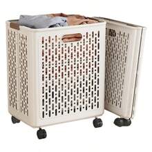 可折叠镂空设计洗衣篮，透气不凝露，浴室/阳台衣物收纳篮，节省空间家用洗衣篮，速干实用