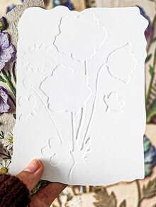 1pc Embossed Floral Stationery Paper, Botanical Themed Scrapbooking Background Material, Suitable For Bullet Journaling, Ins Style
