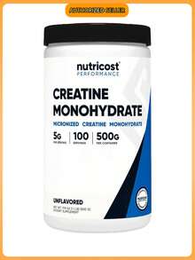 Nutricost Creatine Monohydrate Micronized Powder | 500g (17.9 Oz) | 5,000mg Per Serving | 100 Servings | Unflavored | Vegetarian - 1 Bottle - 查看 1