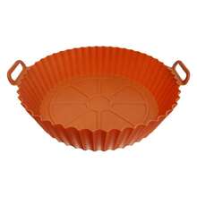 2 件装硅胶空气炸锅内衬垫 - 可重复使用的不粘篮碗垫，7.09 英寸圆形，空气炸锅配件，厨房电器烘焙烹饪工具