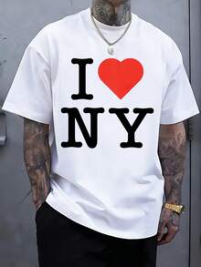 I Love New York Shirt, I Love New York Logo Tee, ILNY Screen Printed Heart T-Shirt, NYC, New York Gift Idea, New York Shirt, New York Love - 白色 - 查看 5