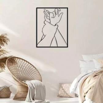 浪漫牵手金属壁饰——优雅简约的设计，是情侣和爱人的理想礼物。适合卧室或办公室装饰。