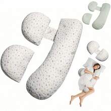 U-Shaped/H-Shaped Adjustable & Convertible Design Maternity Support Pillow, Helps Relieve Fatigue By Supporting Waist, Back And Abdomen. Postpartum Side Sleeping Lumbar And Abdominal Support Pillow. - Multicolor - View 1
