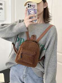 Mini-Rucksack für Frauen, modisch, leicht, geeignet für Reisen, Outdoor, täglichen Gebrauch, japanischer Stil - Braun - Übersicht 5