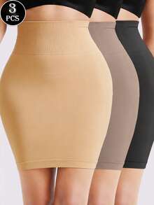 Set de 3 faldas mini ajustadas y ceñidas de unicolor que estilizan la figura de la mujer - Multicolor - Ver 1