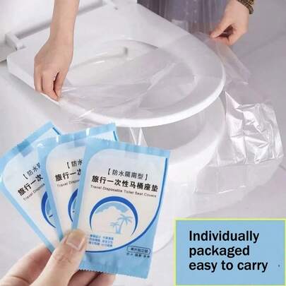 1 Set Disposable Toilet Seat Covers - Individually Packaged, Waterproof & Soft, Suitable For Travel, Hotel, Airplane & Camping - Hygienic & Portable Essential, Disposable Toilet Seat Covers, Applicable For Public Restrooms, Lightweight , Hygiene-Conscious Users, Airplane Sanitation, Compact Design, Hygienic Protection, Outdoor Enthusiasts