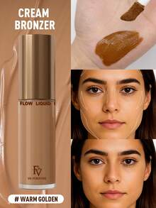 FV液体修容修容棒，自然妆效，易于晕染，保湿配方，持久显色，适合中等肤色，纯素且无动物实验。液体修容双效组合，不油腻，持久显色，自然轮廓，轻盈无感，棕色修容修容棒，品牌美妆，面部彩绘化妆品，适合女性和女孩，冬季完美之选，Y2K时尚潮流，生日礼物，派对必备，最佳颜色。 - Warm Golden - 查看 2